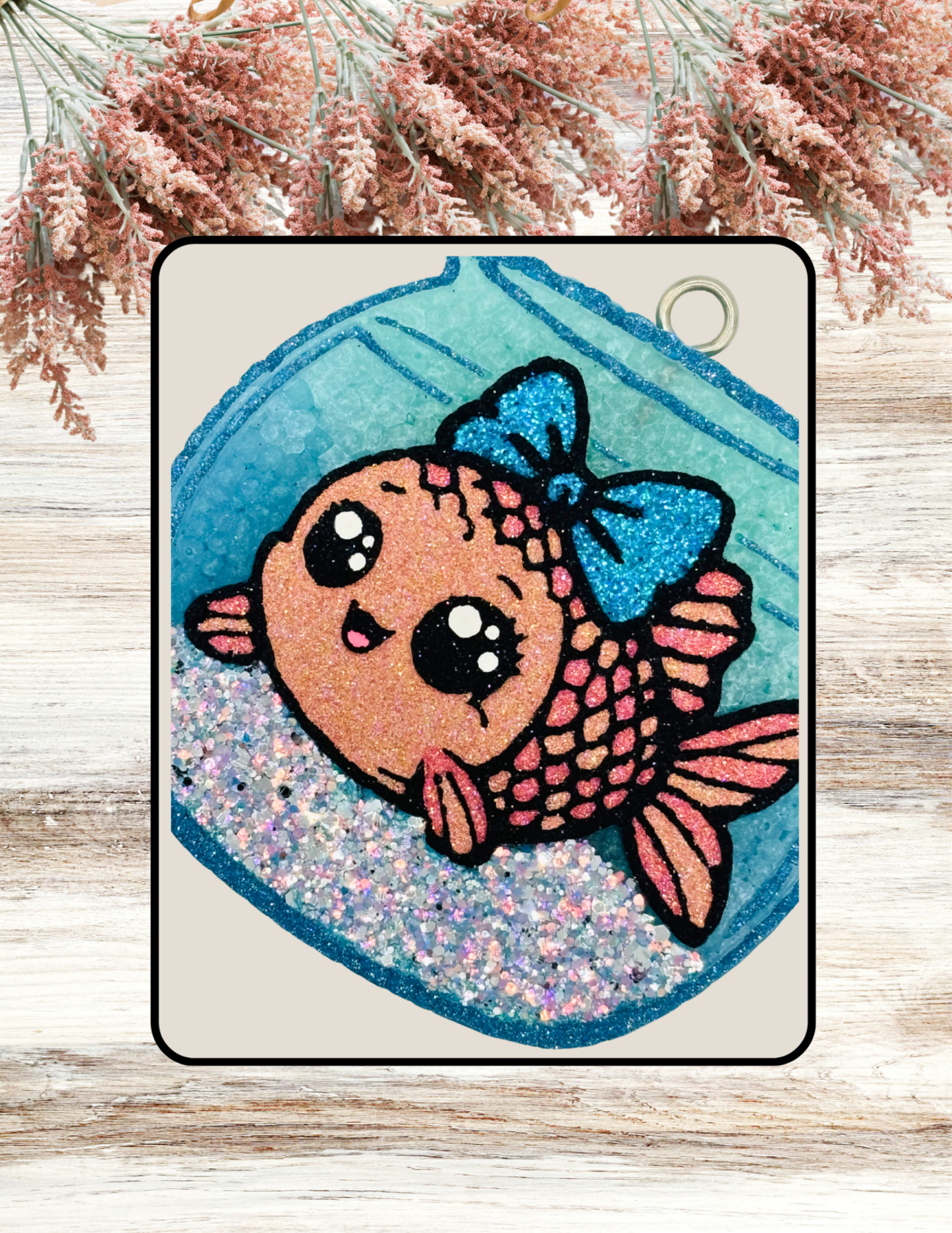 Freshie Fish in Fishbowl Peach Blue