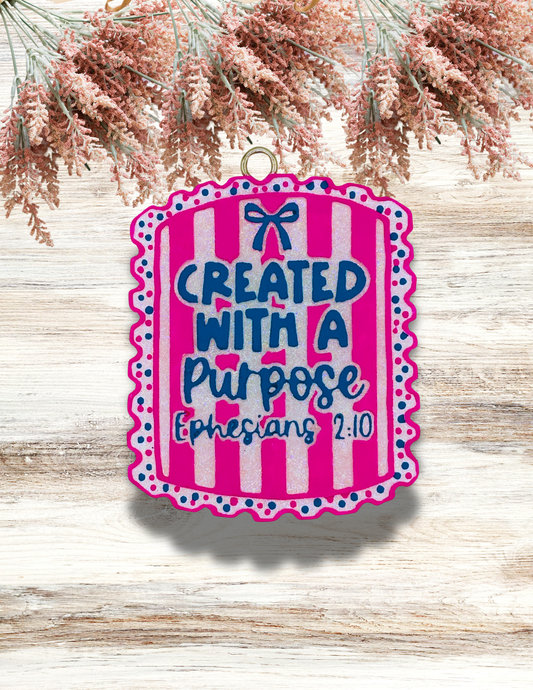 Freshie Created With A Purpose Stamp Hot Pink Teal