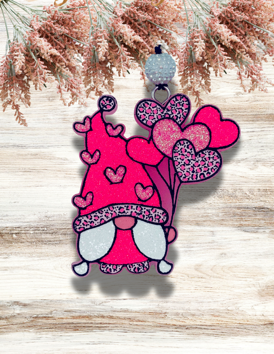 Freshie Gnome Heart Balloons Pink