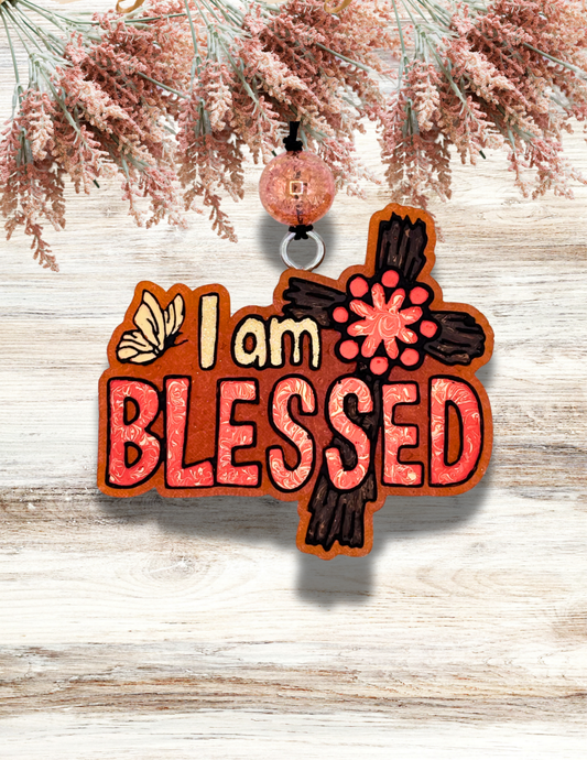 Freshie I Am Blessed Cross Orange