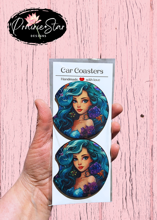 Car Coaster Mermaid Teal
