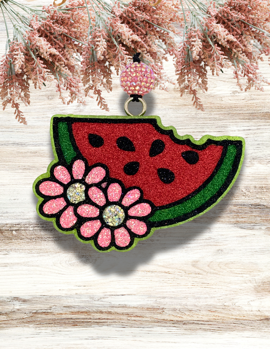 Freshie Watermelon Slice with Pink Flowers