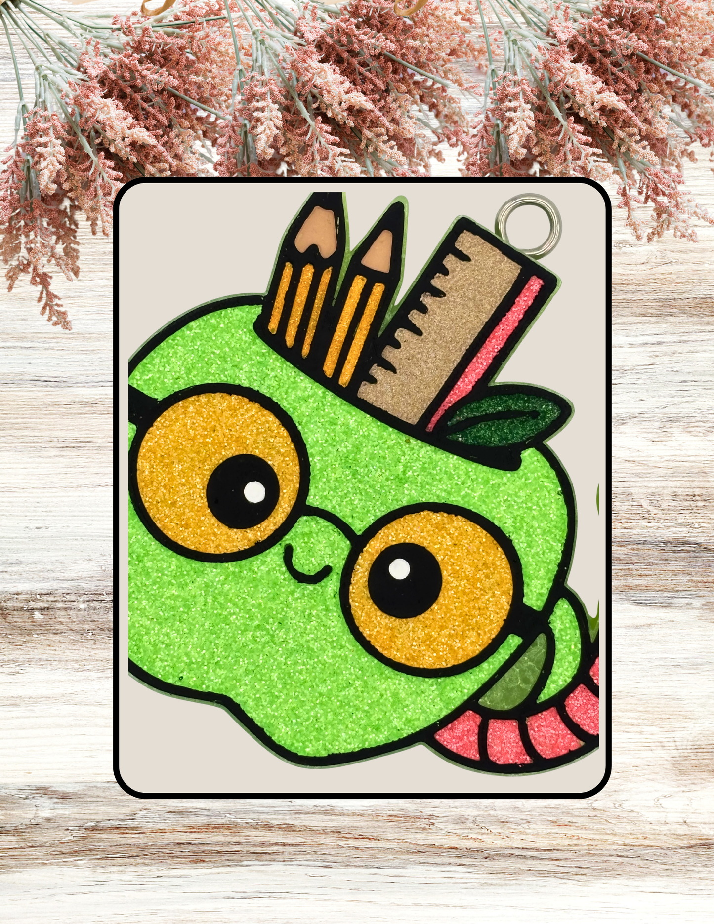 Freshie Apple with Worm Handle Green Coral