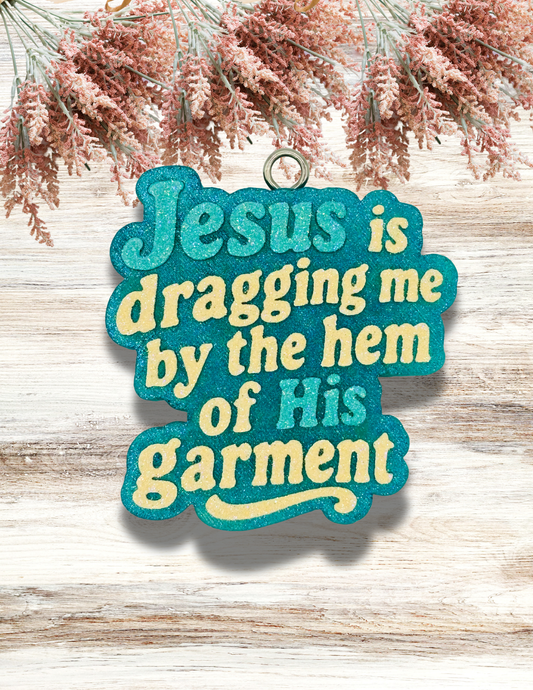 Freshie Jesus Is Dragging Me Teal Ivory