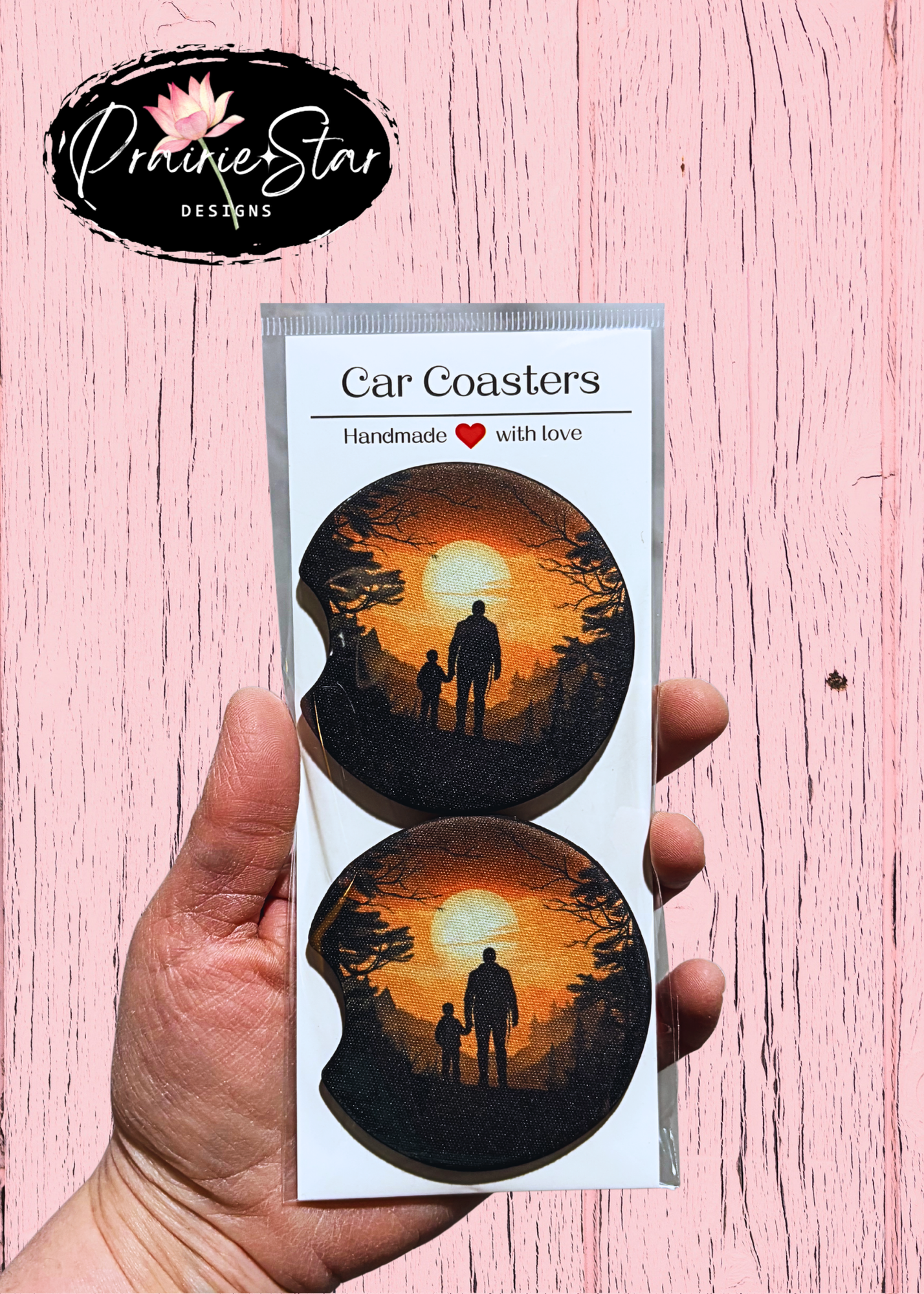 Car Coaster Sunset Dad