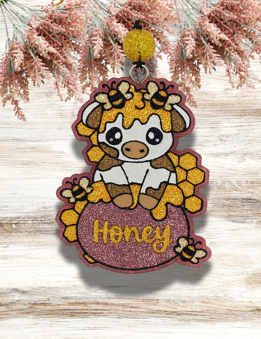Freshie Cow with Honey Pot and Bees
