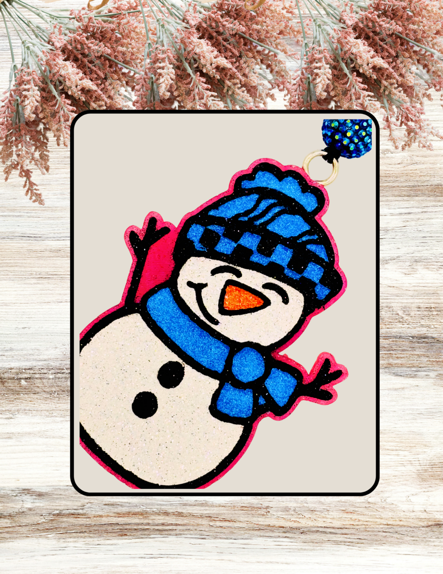 Freshie Snowman Check Hat Blue Black