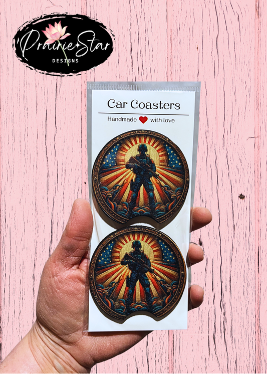 Car Coaster Soldier Emblem