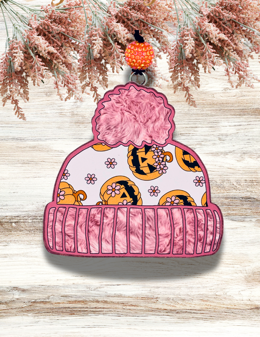 Freshie Beanie Hat Pumpkins Pink