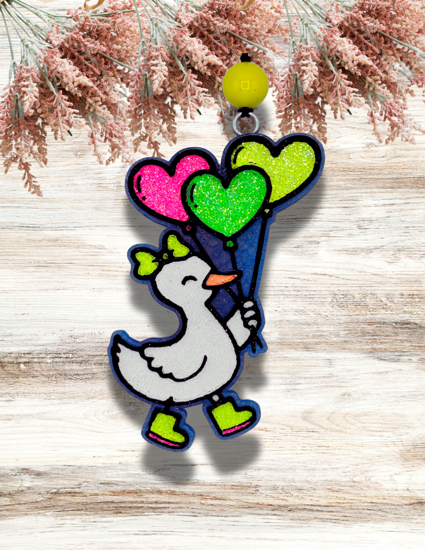 Freshie Duck with Balloons Neon