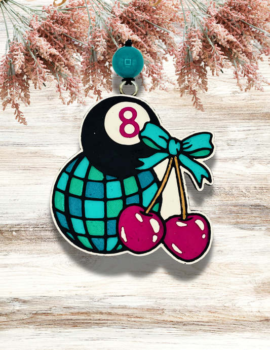 Freshie Disco Eight Ball Cherries Teal