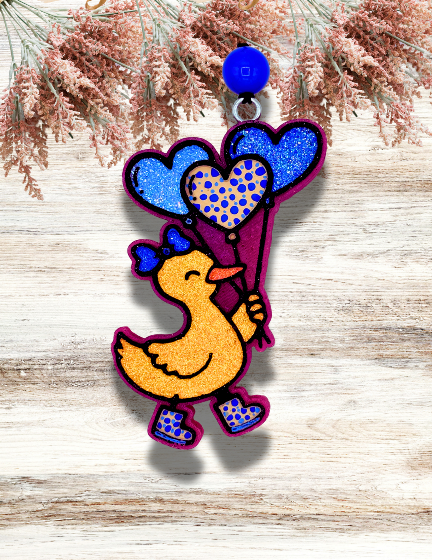 Freshie Duck with Balloons Blue Dot