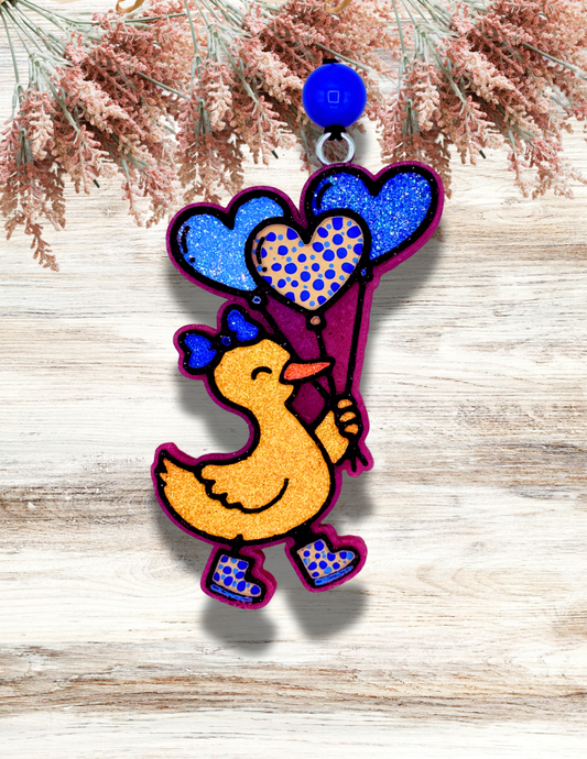 Freshie Duck with Balloons Blue Dot