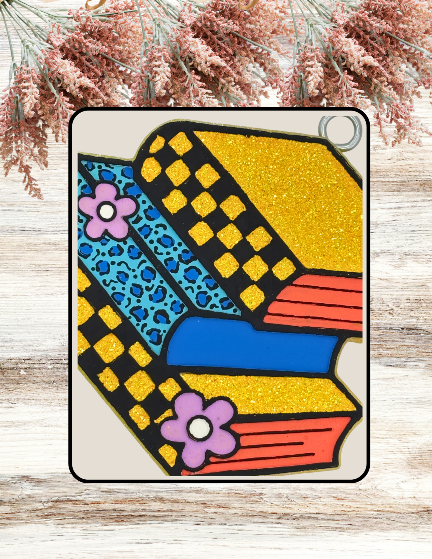Freshie Checkered Book Stack Yellow Blue