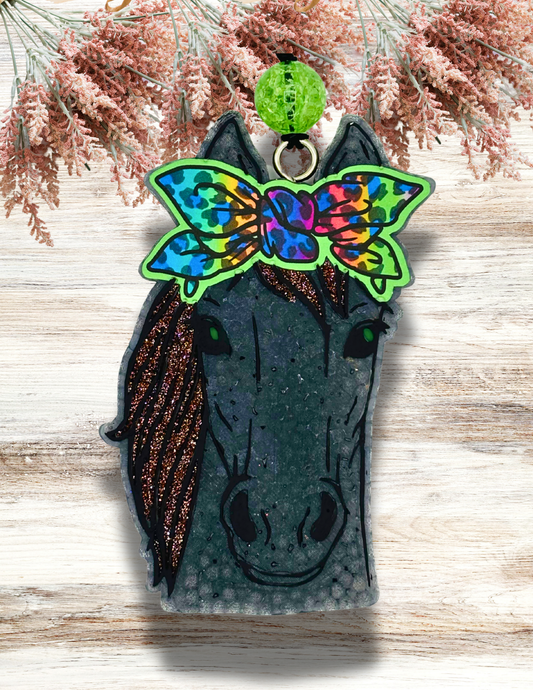 Freshie Horse With Bow Multi Leopard