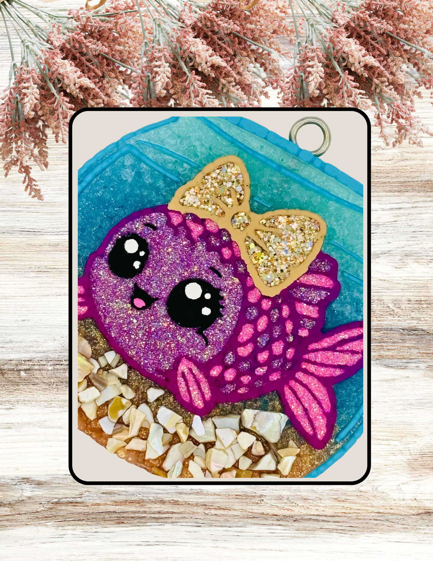 Freshie Fish in Fishbowl Purple Pink