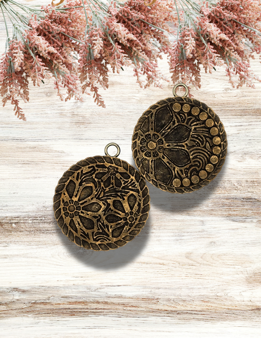 Freshie Tooled Floral Vent Clip Pair Tan Black