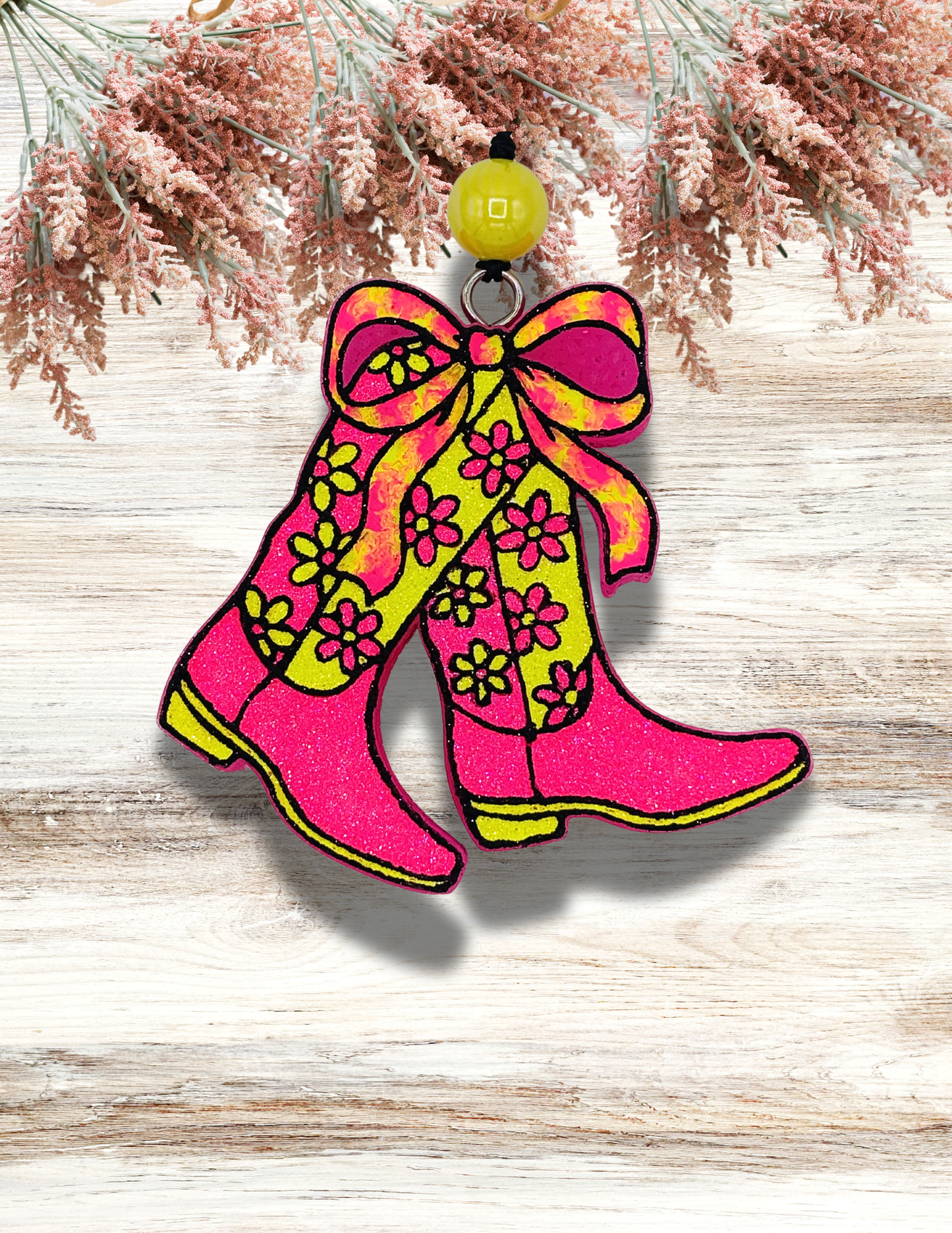 Freshie Daisy Walking Boots Neon Pink Yellow