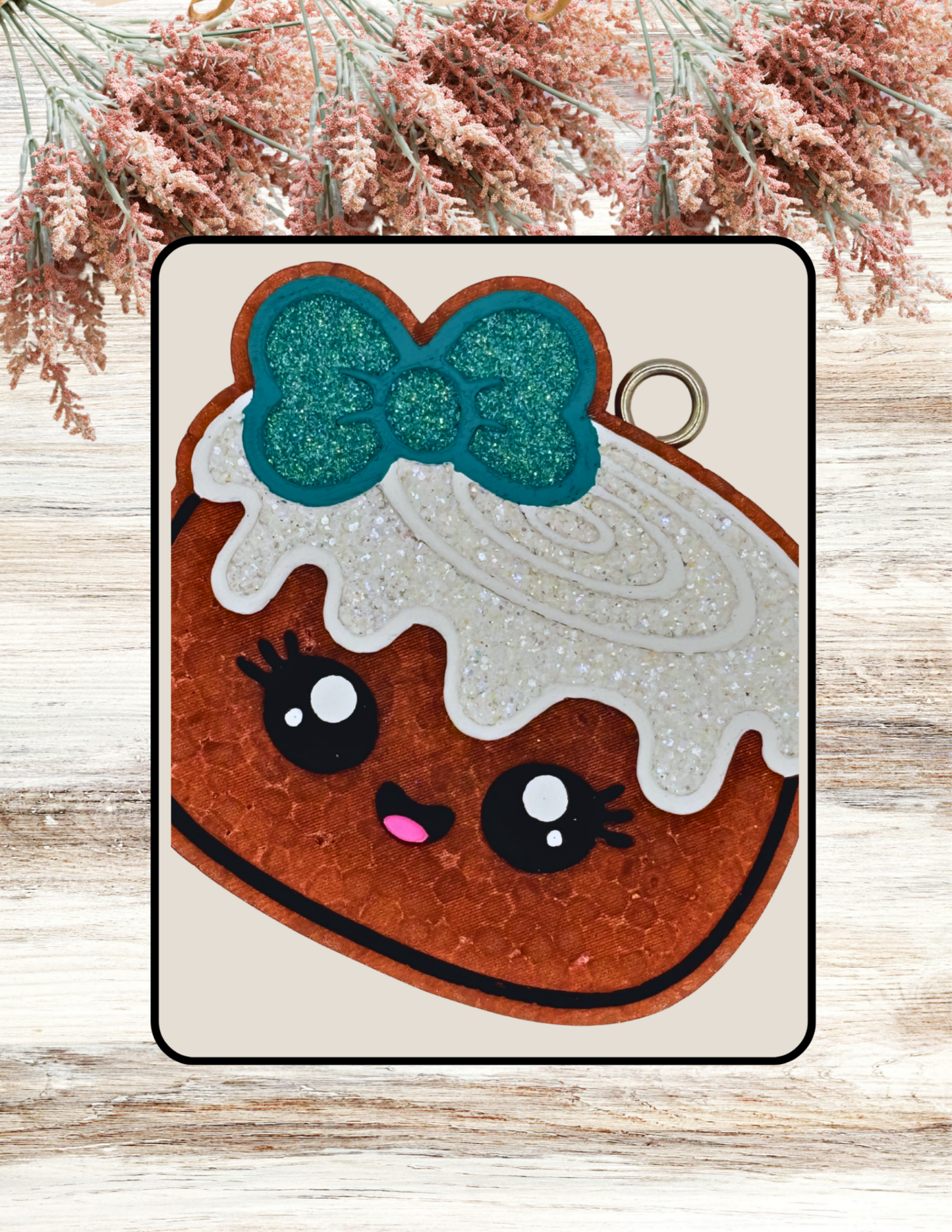 Freshie Cinnamon Roll with Bow Teal