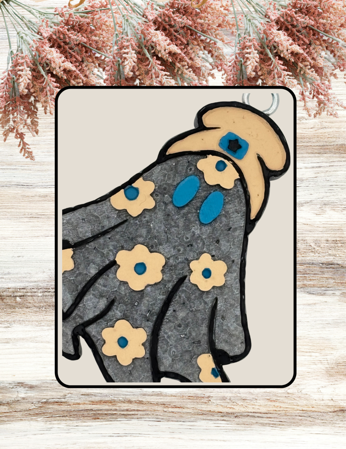 Freshie Floral Beanie Ghost Teal Tan