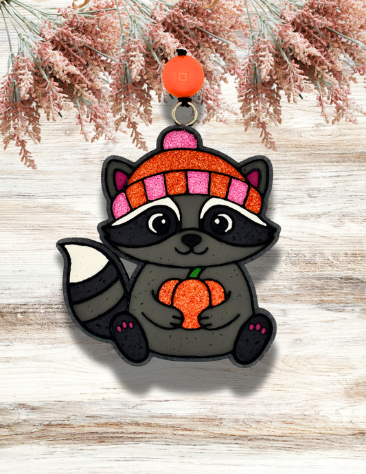 Freshie Raccoon Pumpkin Orange Pink