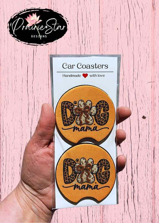 Car Coaster Dog Mama Paw Leopard