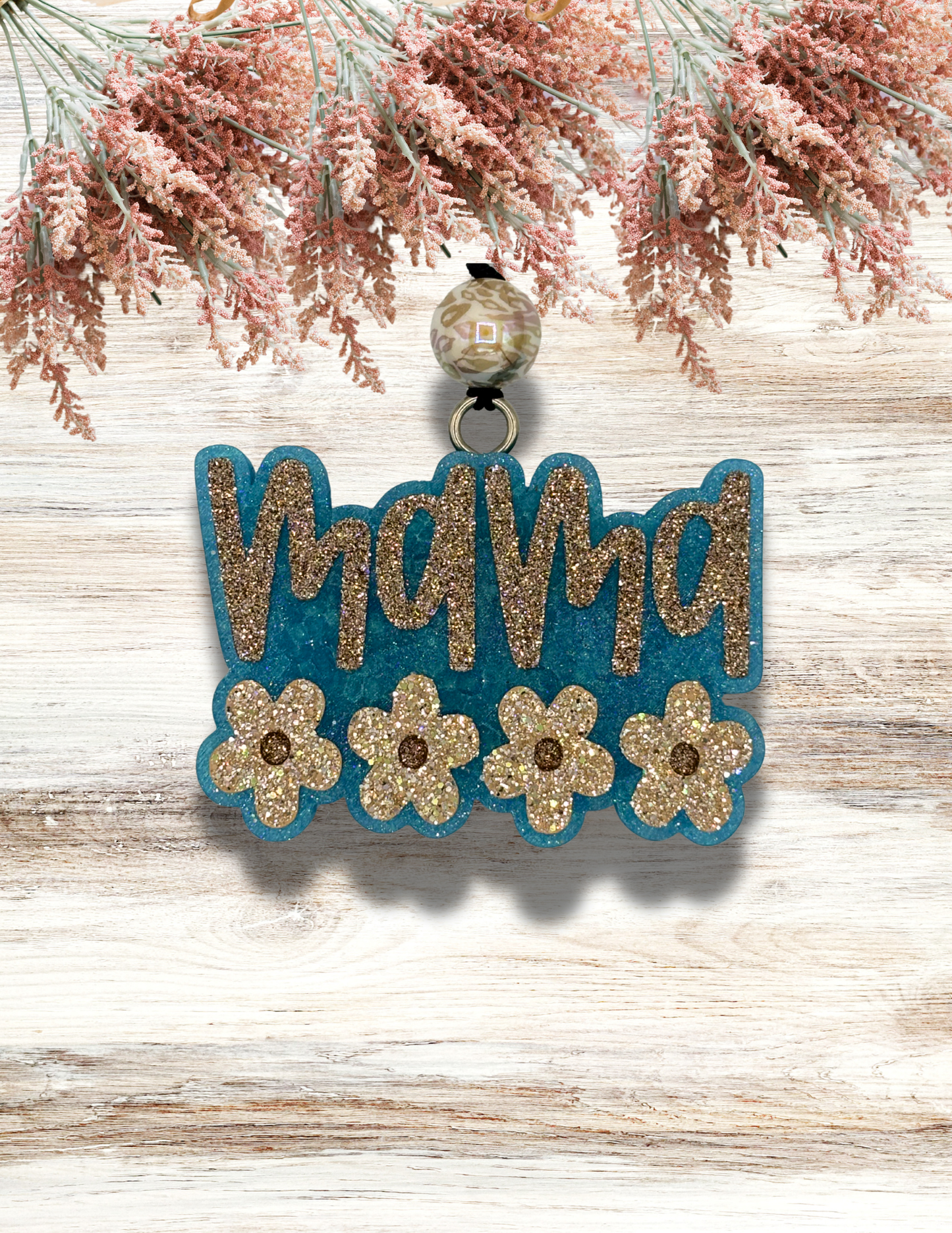 Freshie Mama Flowers Turquoise Gold
