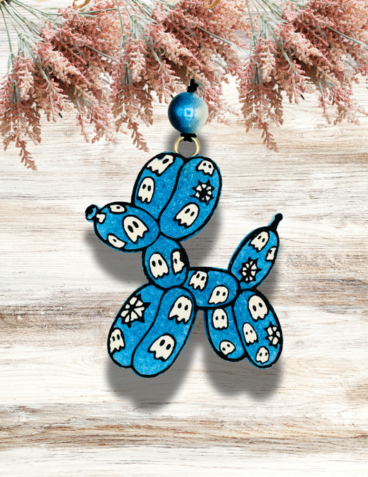 Freshie Balloon Dog with Ghosts Blue