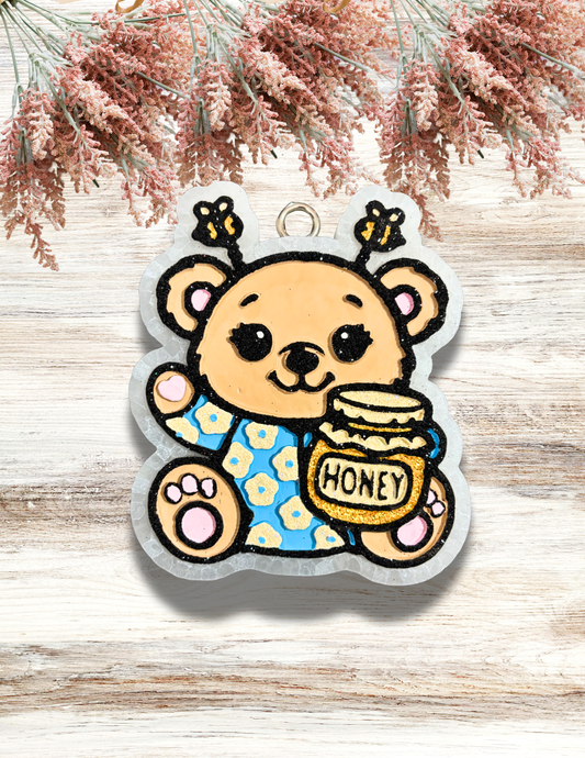 Freshie Bear in Floral PJ with Honey Pot Blue