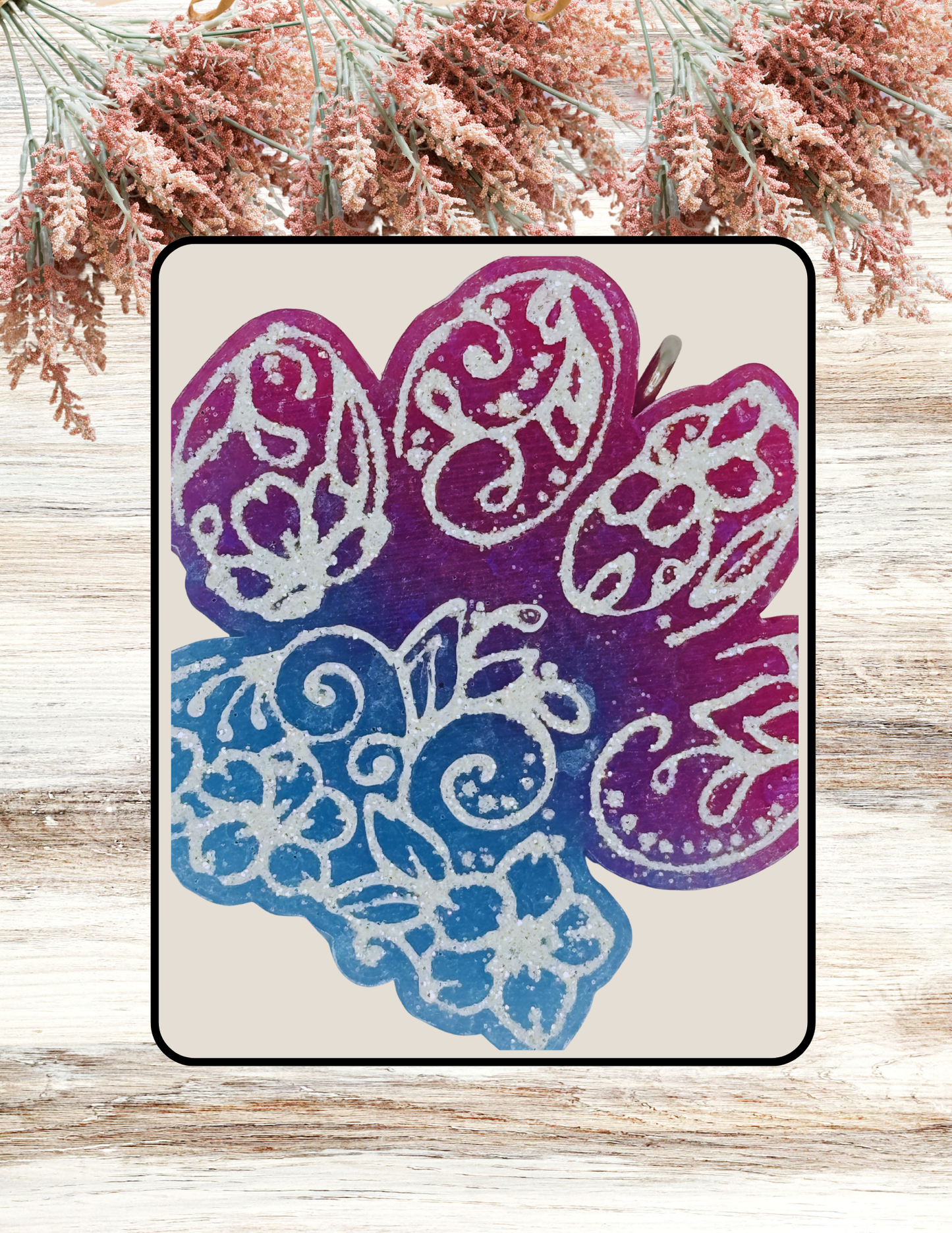 Freshie Paw Floral Scroll Blue Plum