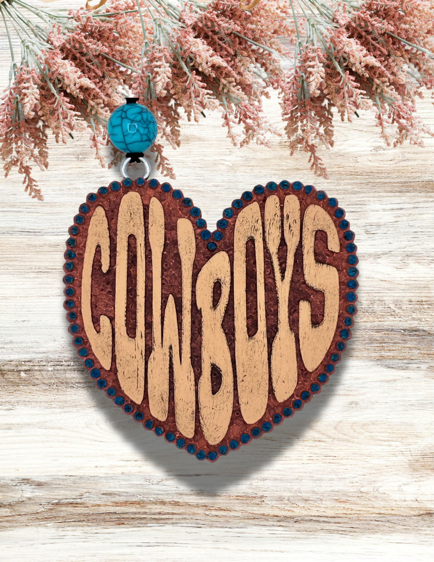 Freshie Cowboys Western Heart Tan Turquoise