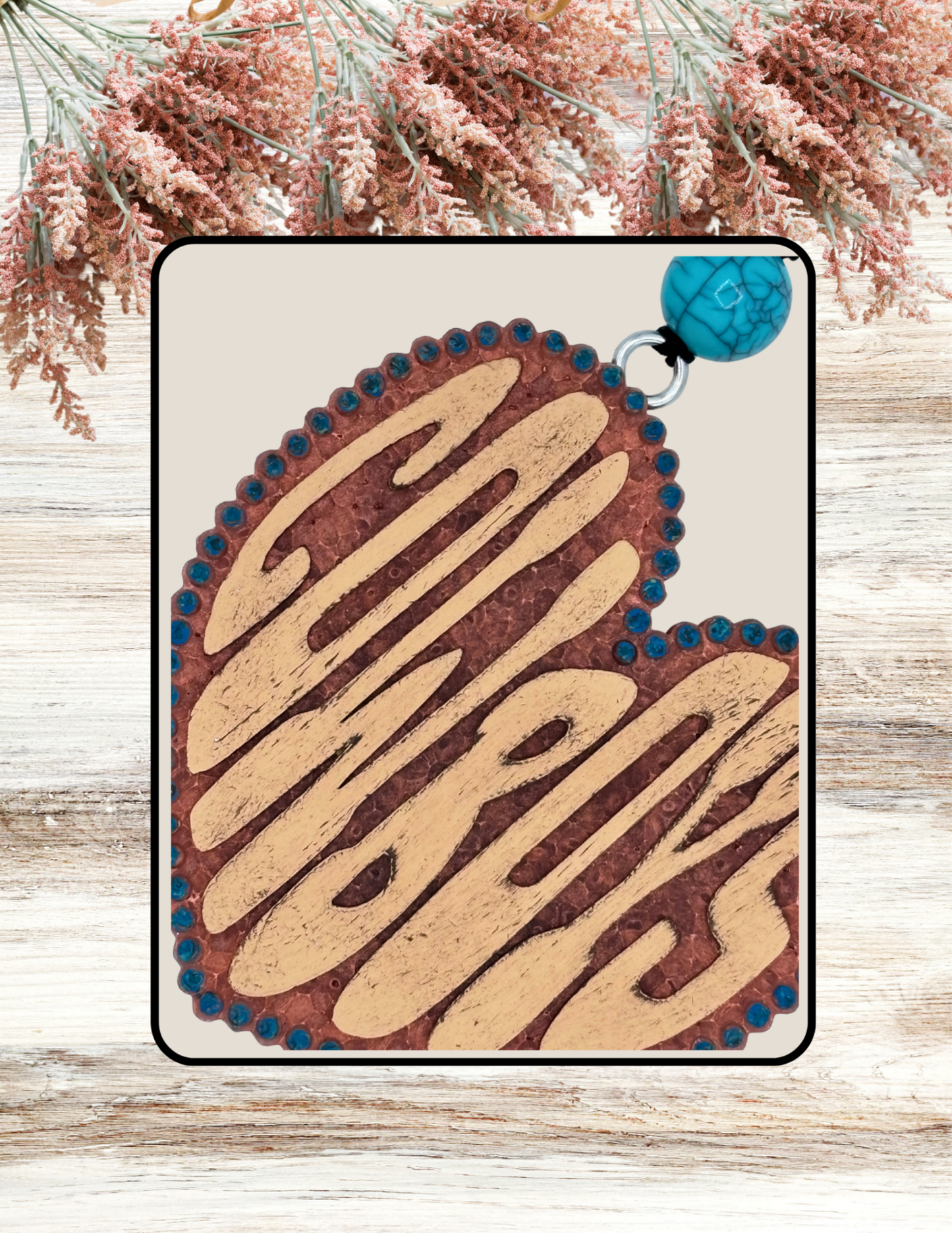 Freshie Cowboys Western Heart Tan Turquoise