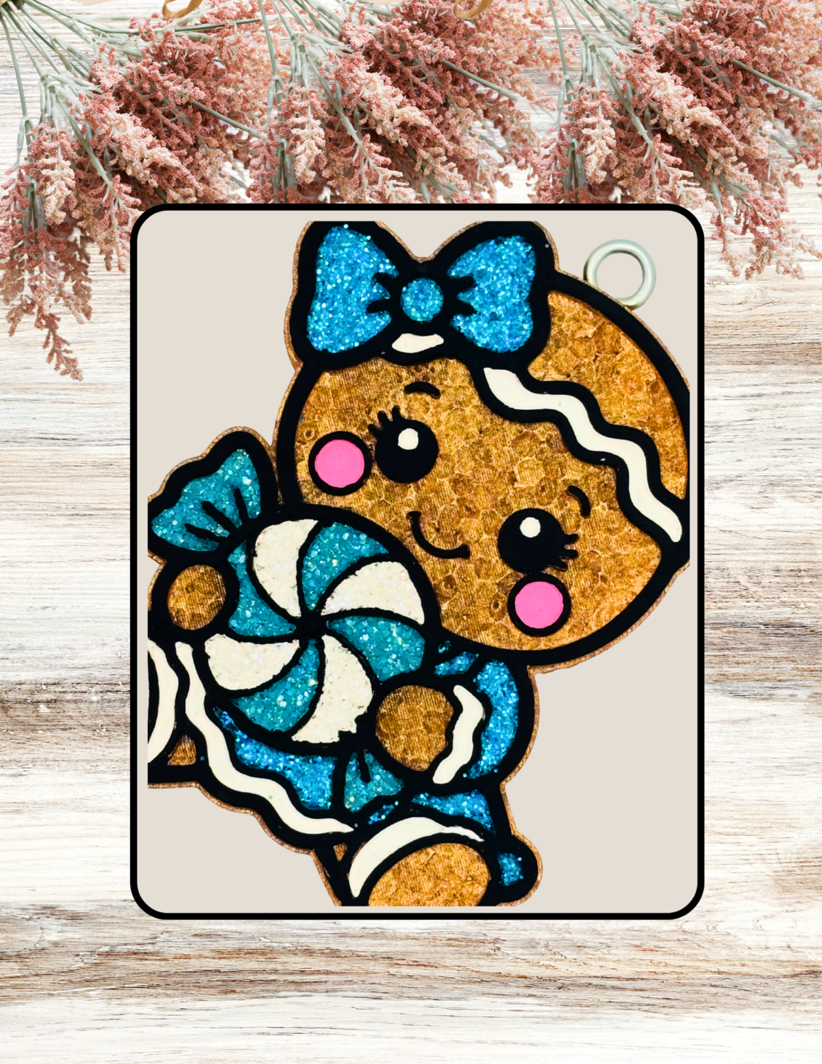 Freshie Gingerbread Girl With Candy Teal