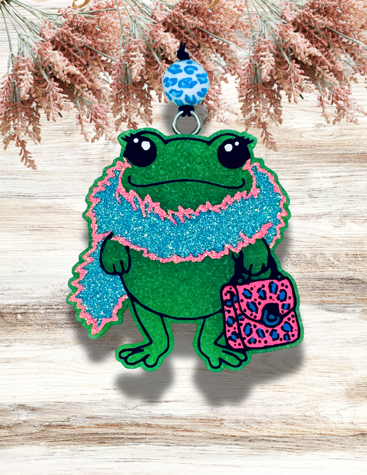 Freshie Boujee Frog Blue Leopard