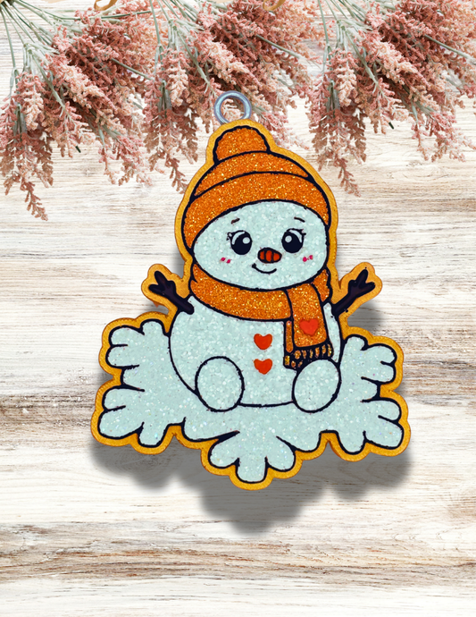 Freshie Snowman on Snowflake Peach