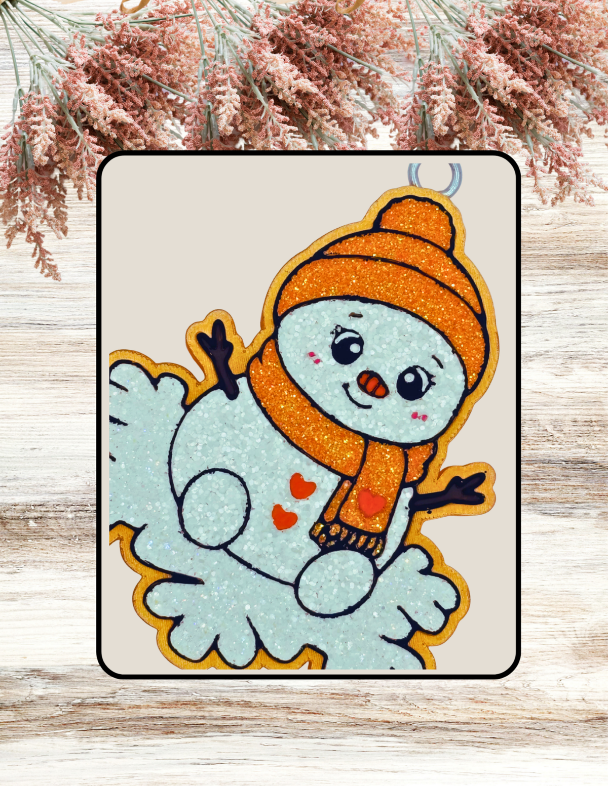 Freshie Snowman on Snowflake Peach