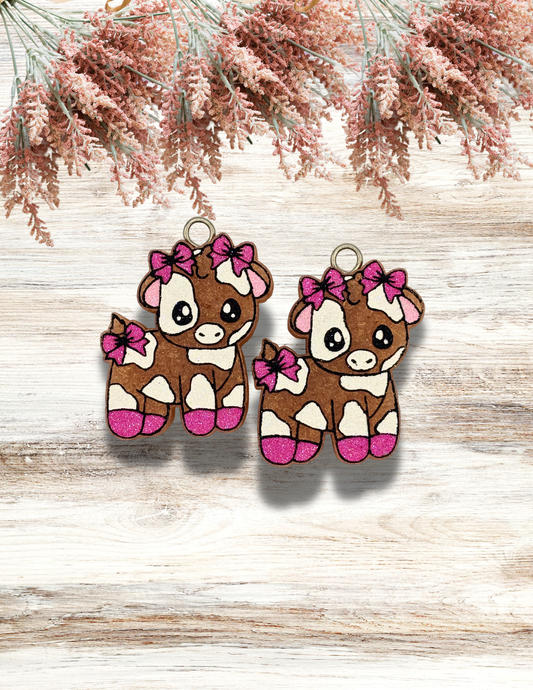Freshie Cow With Bows Vent Clip Pair Pink