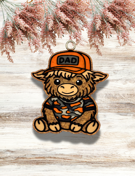 Freshie Highland Cow Dad Orange Camo