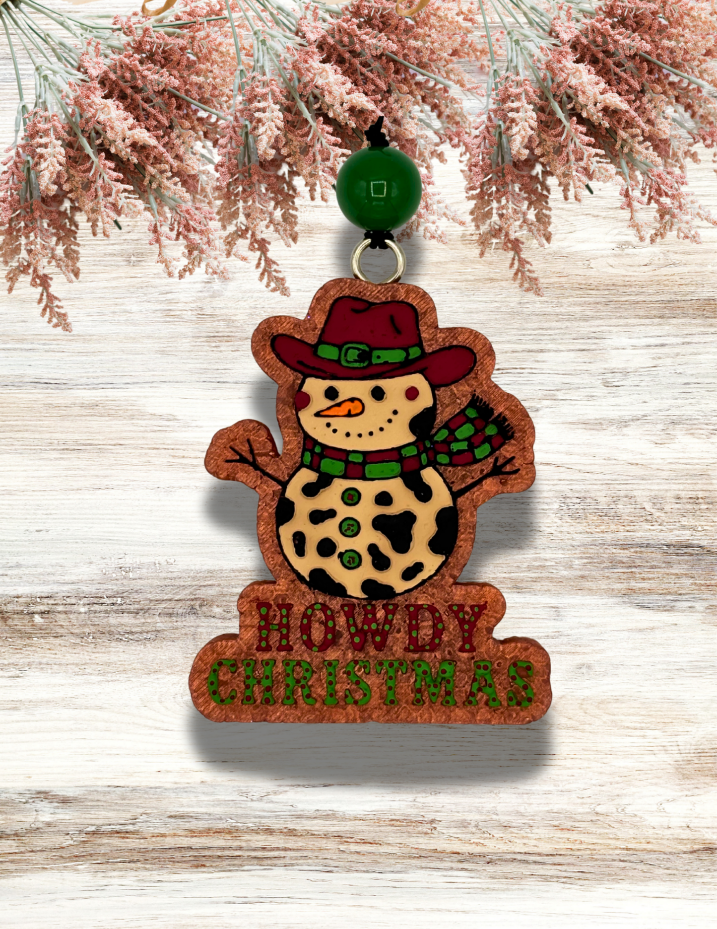 Freshie Western Snowman Howdy Christmas Red Green