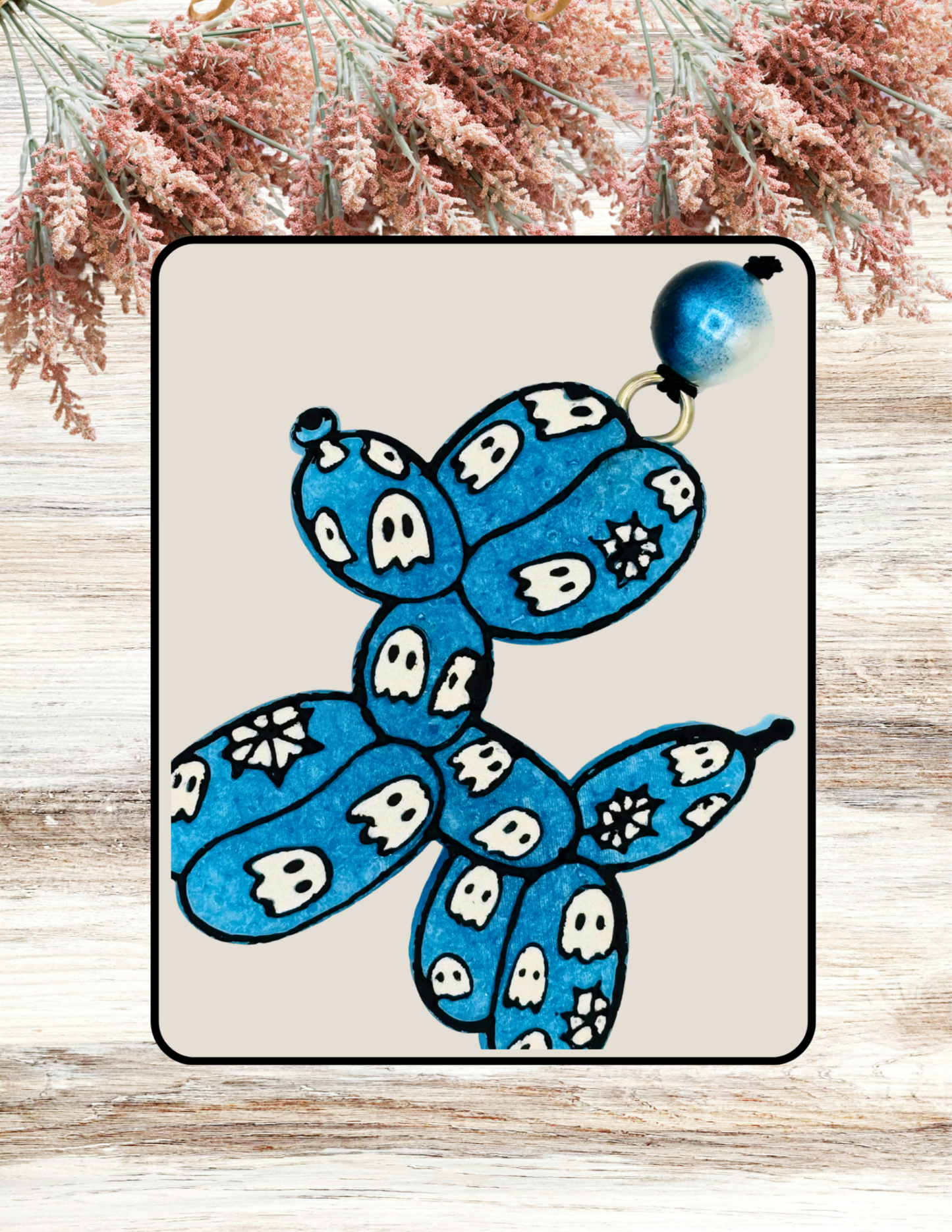 Freshie Balloon Dog with Ghosts Blue