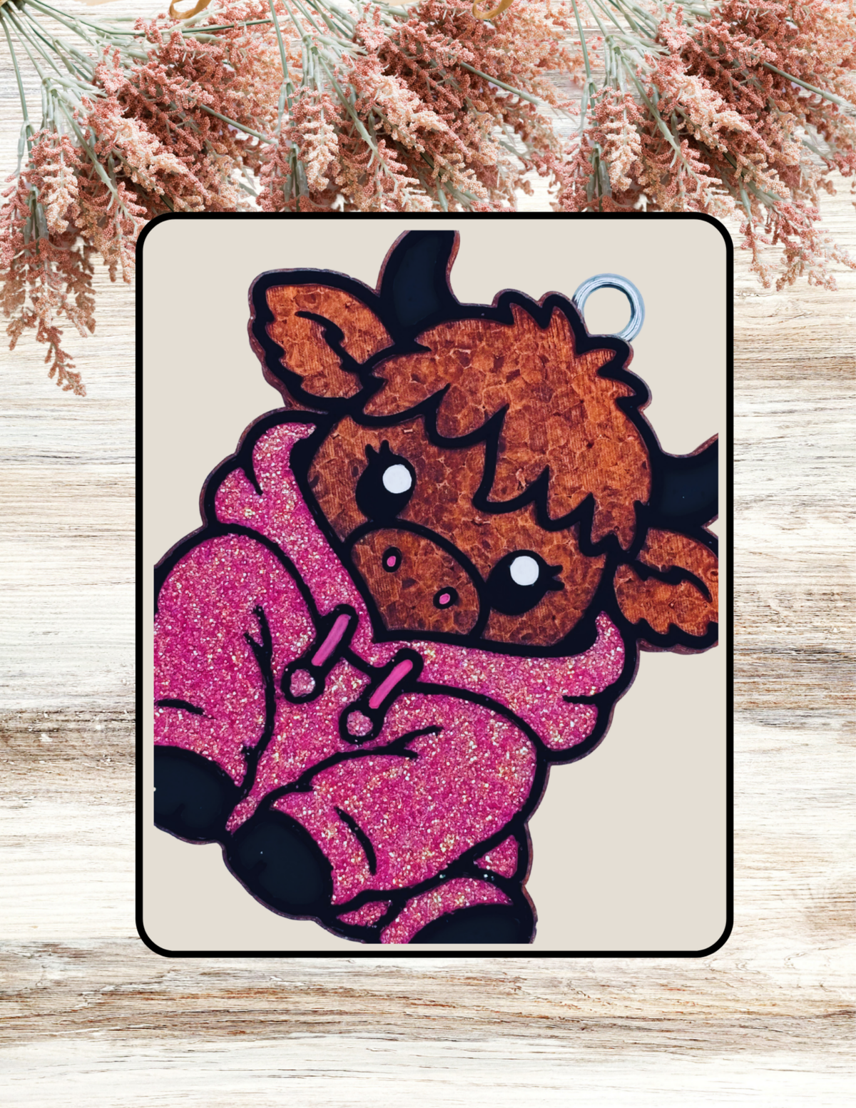Freshie Highland Cow in Hoodie Pink
