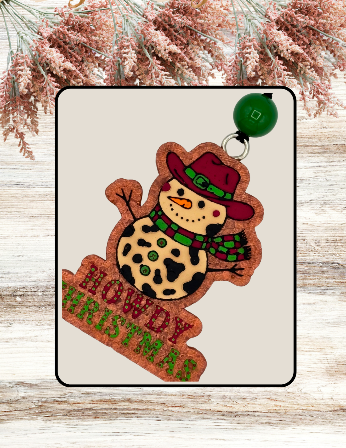 Freshie Western Snowman Howdy Christmas Red Green