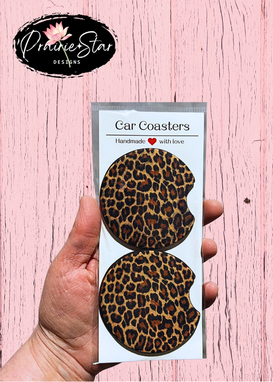 Car Coaster Leopard Print 1