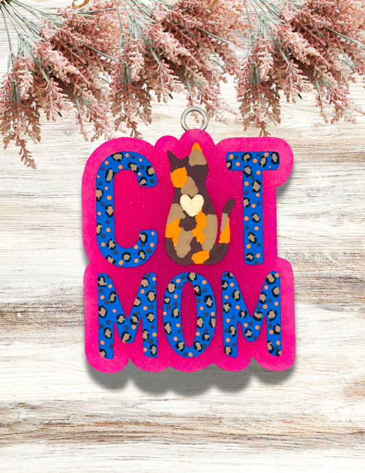 Freshie Cat Mom Pink Blue Orange Calico