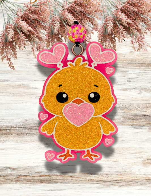 Freshie Cute Chick Blowing Heart Bubble Pink