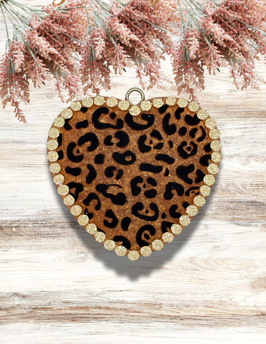 Freshie Leopard Heart Black Tan