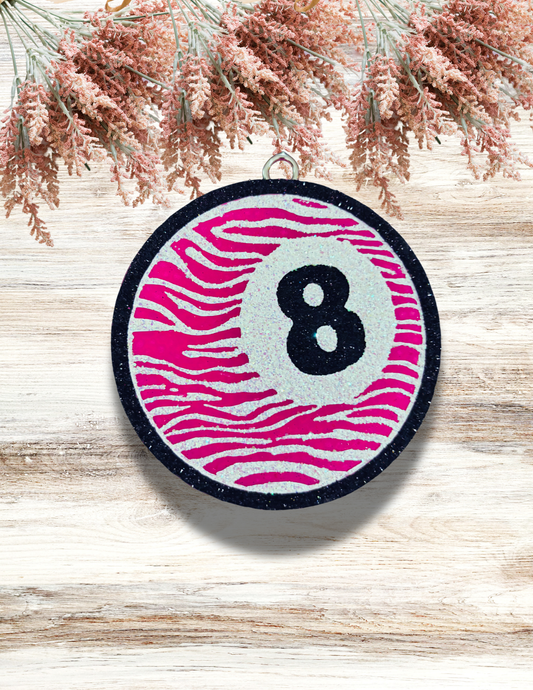 Freshie Zebra Eight Ball Neon Pink