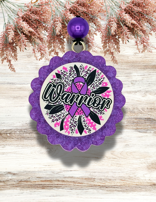 Freshie Round Warrior Purple Ribbon