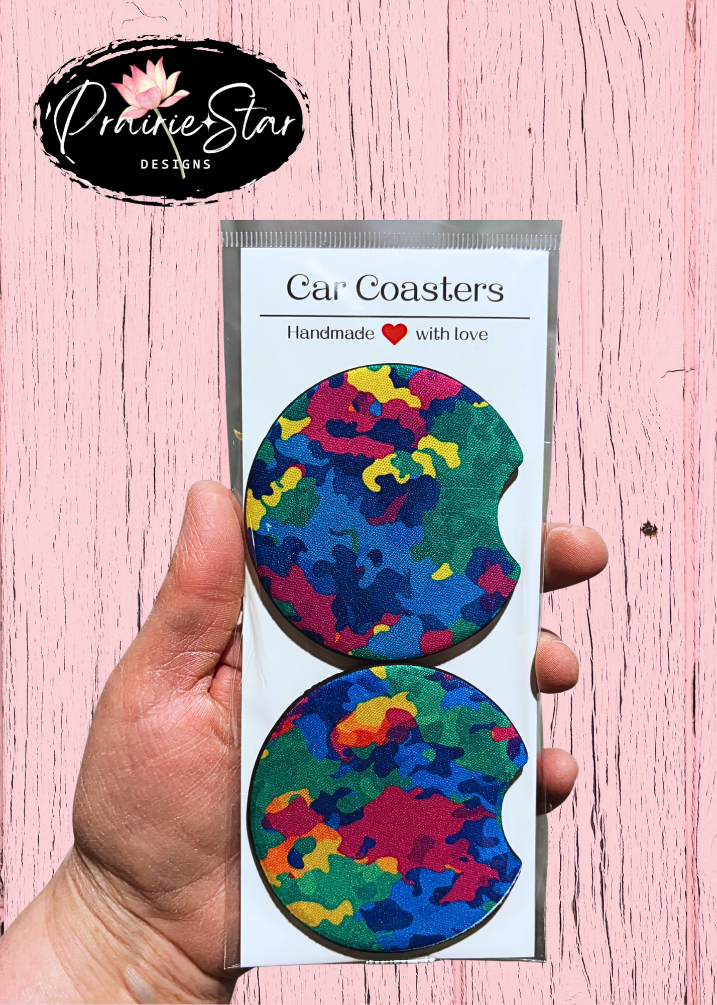 Car Coaster Rainbow Camo