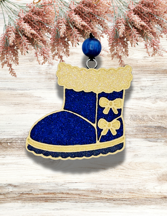 Freshie Snow Boot with Bow Blue Ivory